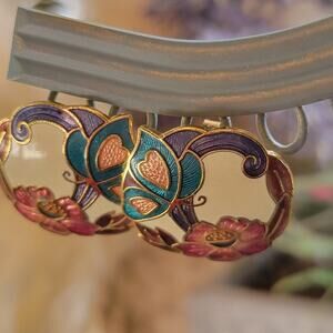 Beauteous Butterfly Earrings For Women, Vintage Cloisonne Jewelry